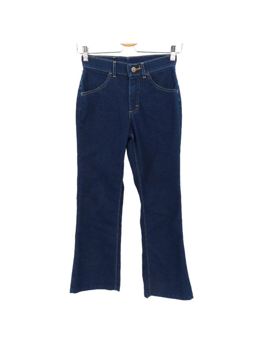 VTG Lee Women 23 Tall Dark Blue Cotton Blend Denim Jeans Made in USA Talon Zip